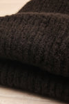 Apalda Noir Black Knit Tuque with Pompom flat close-up | La Petite Garçonne