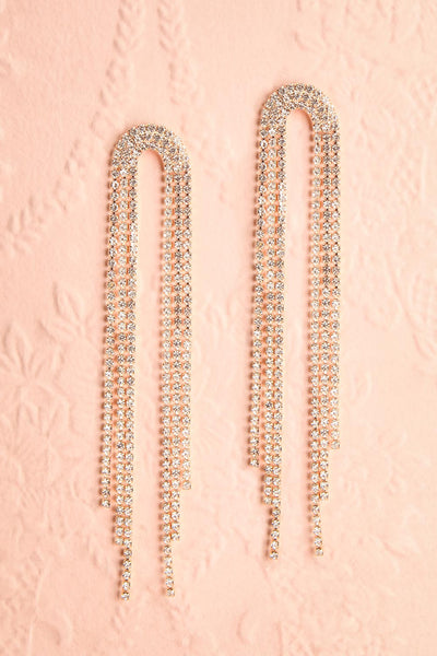 Apalota Gold Long Crystal Pendant Earrings | Boutique 1861