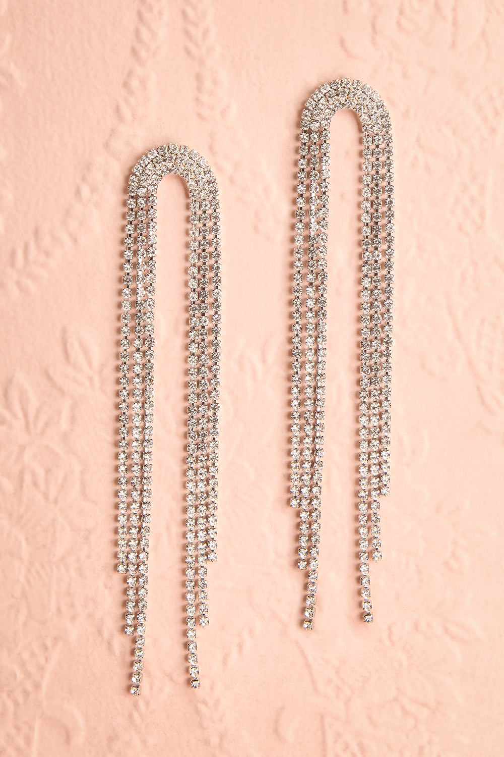 Apalota Silver Long Crystal Pendant Earrings | Boutique 1861