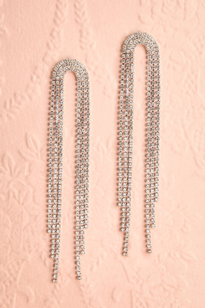 Apalota Silver Long Crystal Pendant Earrings | Boutique 1861