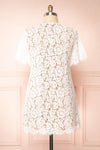 Apama White | Floral Lace Short Sleeve Dress