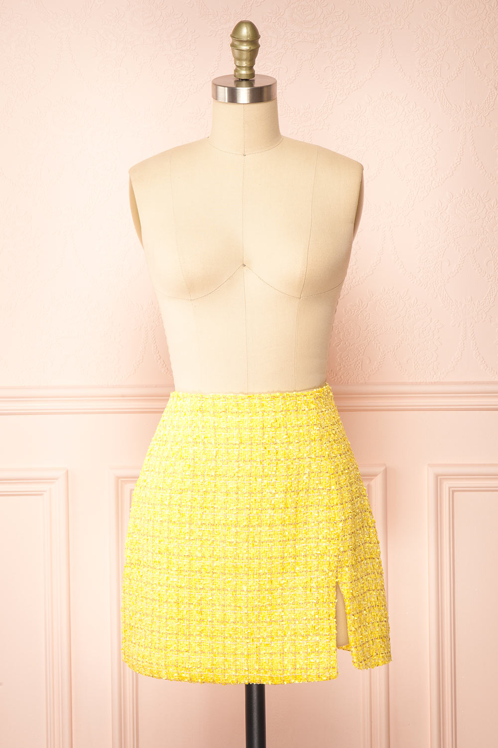 Aphros Short A-Line Tweed Skirt | Boutique 1861 front view