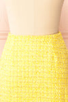 Aphros Short A-Line Tweed Skirt | Boutique 1861  back close-up