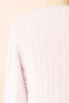 Apini Blush Fuzzy Cropped Cardigan | Boutique 1861 back close-up