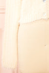 Apini Ivory Fuzzy Cropped Cardigan | Boutique 1861 sleeve