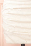 Arabella Ivory Short Dress w/ Floral Appliqué | Boutique 1861 bottom