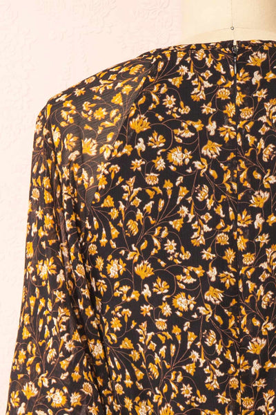 Arabelna Short Floral A-Line Dress | Boutique 1861 back close-up