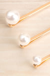 Arajuno Set of Golden Hair Pins with Pearls | La Petite Garçonne 2
