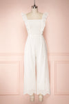 Ardfesh White Embroidered Openwork Jumpsuit | Boutique 1861 front view