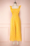 Ardfesh Yellow Embroidered Openwork Jumpsuit | Boutique 1861 front view