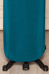 Ardoz Teal Shimmery Midi Dress w/ Cowl Neck | La petite garçonne bottom close-up