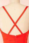 Ariandra V-Neck Midi Dress w/ Slit | Boutique 1861 back close-up