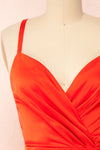 Ariandra V-Neck Midi Dress w/ Slit | Boutique 1861 front close-up