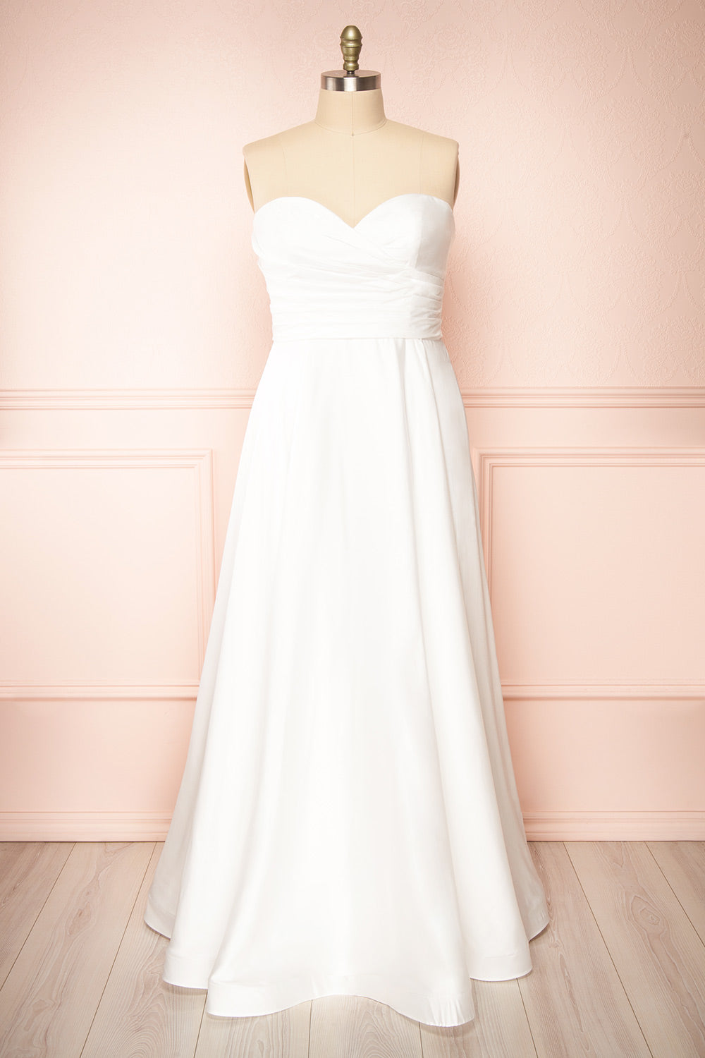 Ariane White Strapless Bridal Dress | Boudoir 1861 front taille plus 