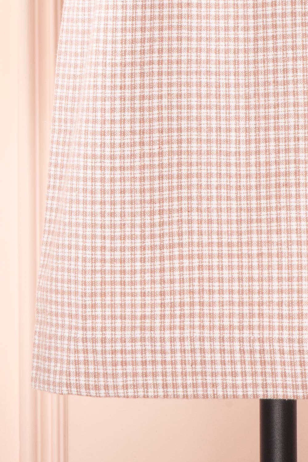 Arianne Pink & White Puffy Sleeve Gingham Short Dress | Boutique 1861 bottom 