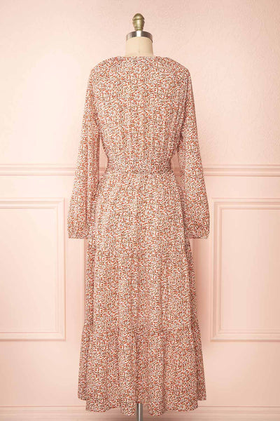 Arka Floral Midi Dress w/ Long Sleeves | Boutique 1861 back view