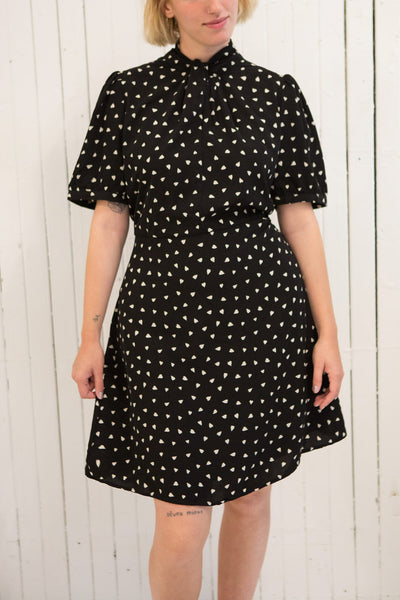 Arlette Black Patterned Short Sleeve Dress | Boutique 1861 model