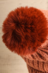 Arlon Pink Knitted Beanie with Pompom | La petite garçonne back close-up