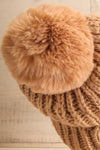 Arlon Taupe Knit Tuque with Pompom | La petite garçonne back close-up