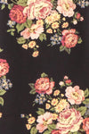 Armal Black Floral A-Line Midi Dress w/ Open Back | Boutique 1861 fabric