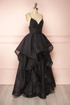 Armande Black Voluminous Maxi Dress | Boutique 1861 side view