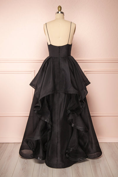 Armande Black Voluminous Maxi Dress | Boutique 1861 back view
