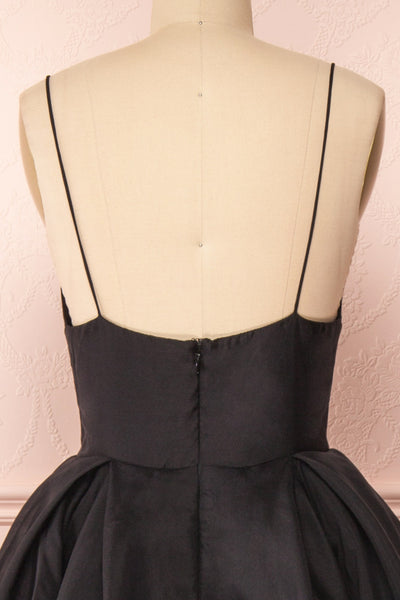Armande Black Voluminous Maxi Dress | Boutique 1861 back close-up