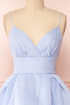 Armande Blue Voluminous Maxi Dress | Boutique 1861 front close-up