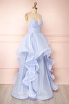 Armande Blue Voluminous Maxi Dress | Boutique 1861 side view