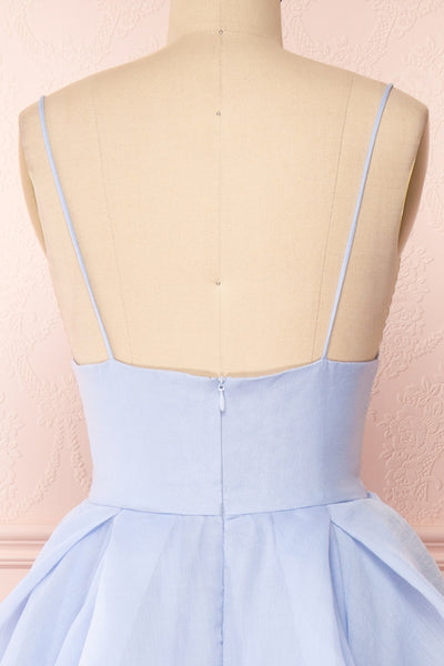 Armande Blue Voluminous Maxi Dress | Boutique 1861 back close-up