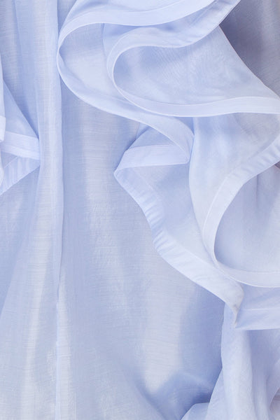 Armande Blue Voluminous Maxi Dress | Boutique 1861 fabric
