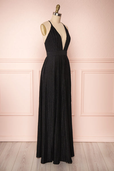 Arnemande Black Glitter Gown | Robe Maxi | Boutique 1861 side view