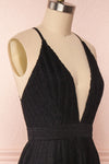 Arnemande Black Glitter Gown | Robe Maxi | Boutique 1861 side close-up