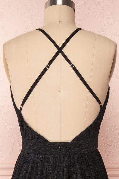 Arnemande Black Glitter Gown | Robe Maxi | Boutique 1861 back close-up