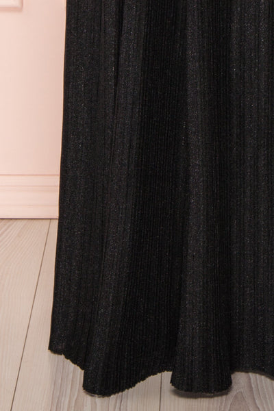 Arnemande Black Glitter Gown | Robe Maxi | Boutique 1861 bottom close-up