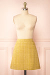Aroubel Short Yellow Tweed Skirt | Boutique 1861 front view