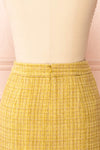 Aroubel Short Yellow Tweed Skirt | Boutique 1861 back close-up