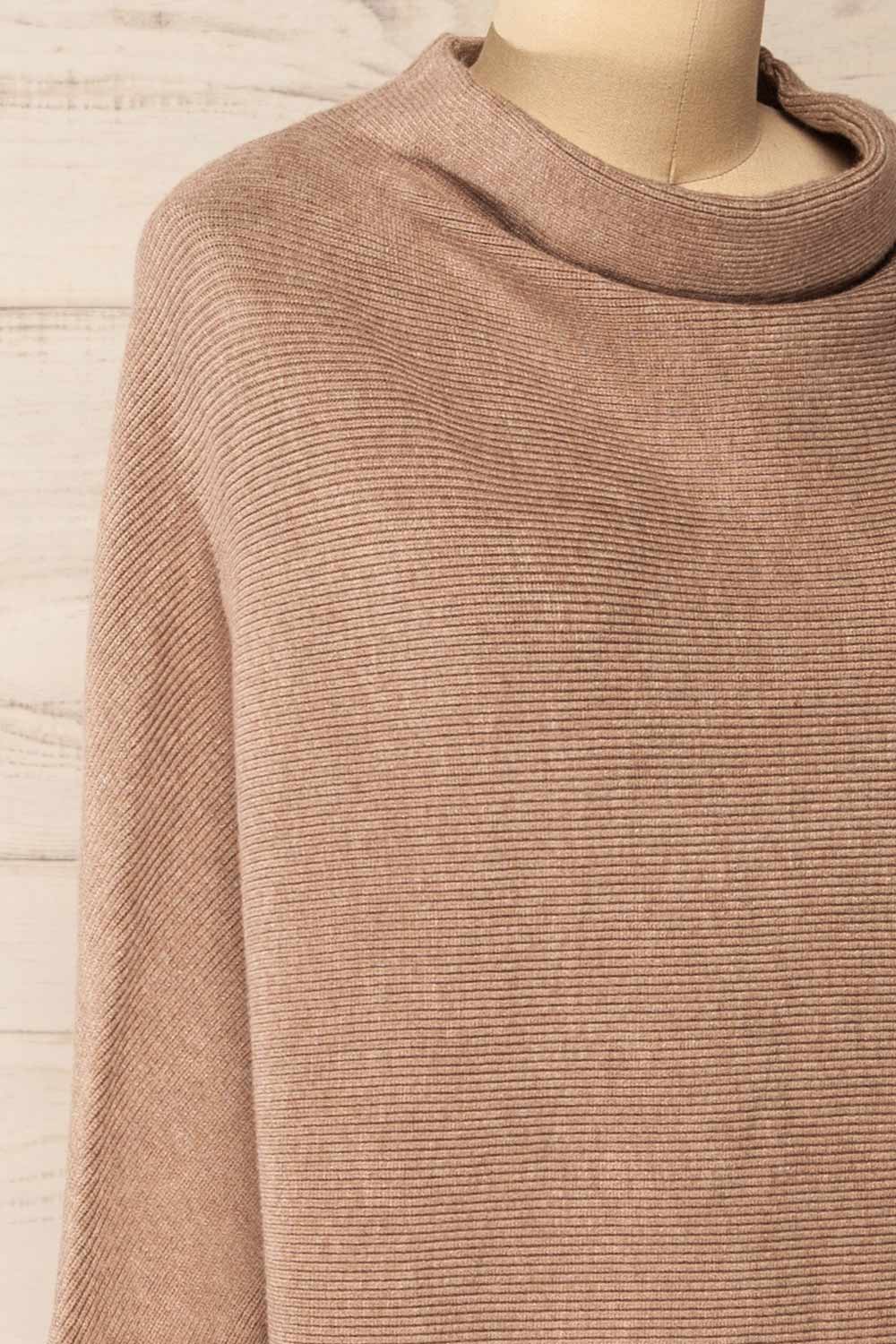 Arrecife Beige Knit Sweater Dress | La petite garçonne side close-up