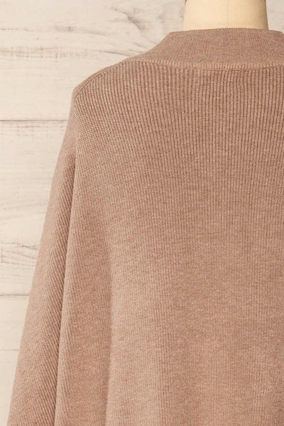 Arrecife Beige Knit Sweater Dress | La petite garçonne back close-up