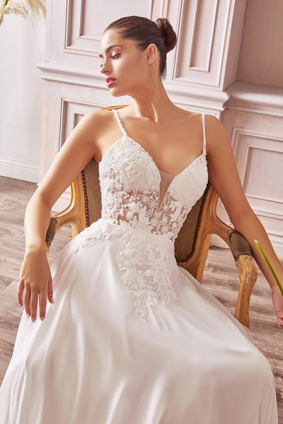 Arsinoe White Plunging Neckline Bridal Gown | Boudoir 1861 model