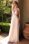 Arsinoe White Plunging Neckline Bridal Gown | Boudoir 1861 model shot