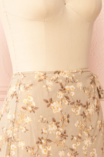 Artemisia Midi Floral Wrap Skirt | Boutique 1861 side close-up