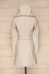 Arya Grey Wool Hooded Soia&Kyo Trench Coat back hood up | La Petite Garçonne