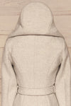 Arya Grey Wool Hooded Soia&Kyo Trench Coat back close up hood up | La Petite Garçonne