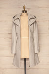 Arya Grey Wool Hooded Soia&Kyo Trench Coat front view open | La Petite Garçonne