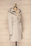 Arya Grey Wool Hooded Soia&Kyo Trench Coat side view | La Petite Garçonne