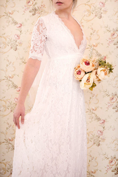 Arynn White Lace Bridal Maxi Dress | Boudoir 1861
