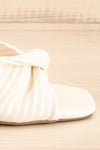 Ashai White Twist Front Wedge Sandals | La petite garçonne side front close-up