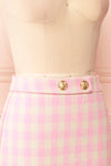 Asif Pink Tweed Mini Skirt | Boutique 1861  side close-up