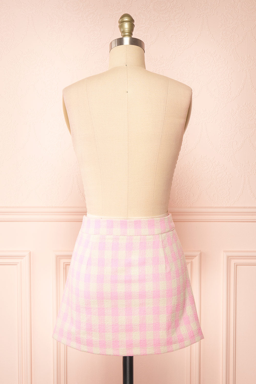 Asif Pink Tweed Mini Skirt | Boutique 1861  back view 